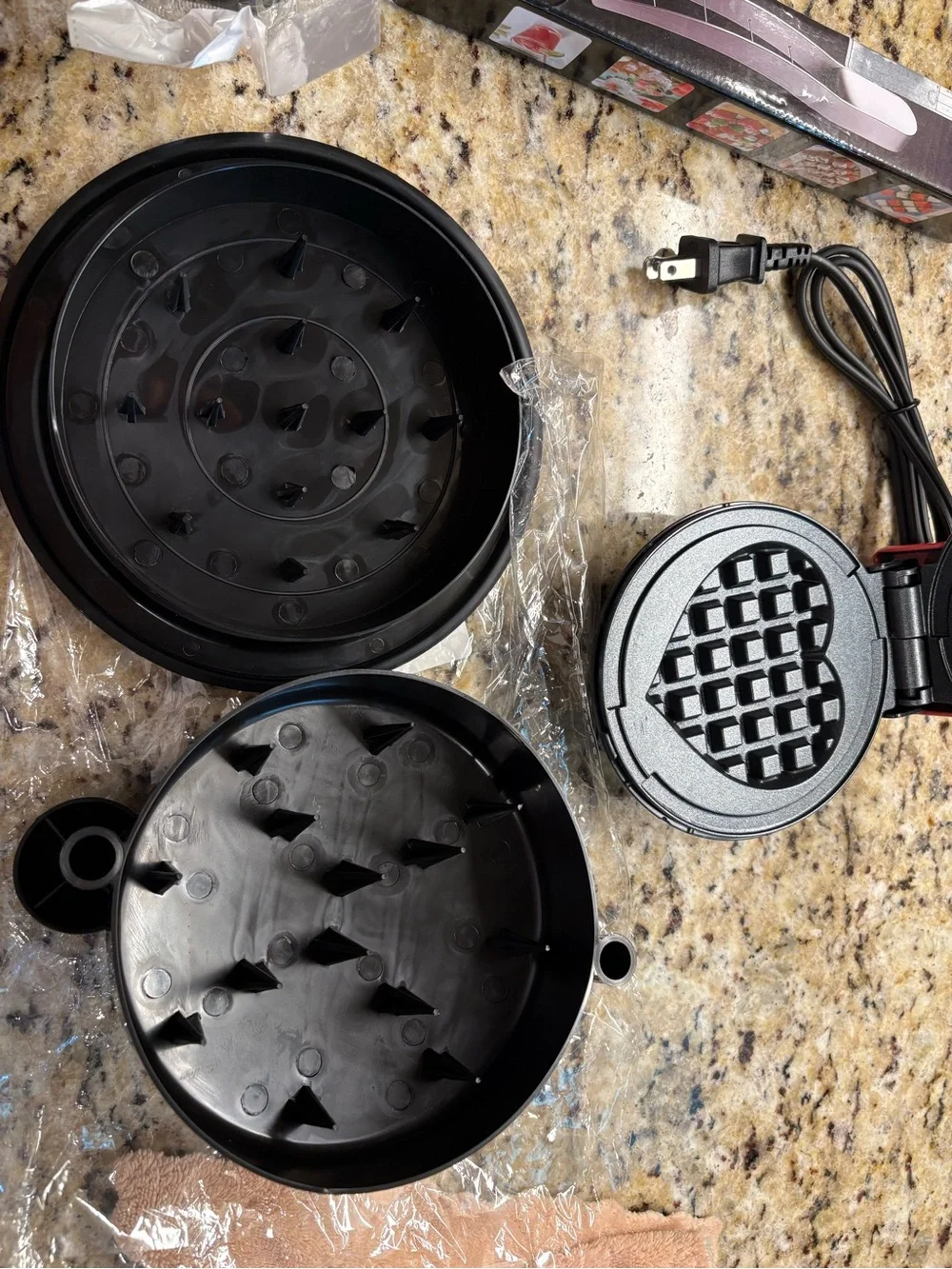 Mini Waffle Maker, garlic press, watermelon cutter, chicken shredder